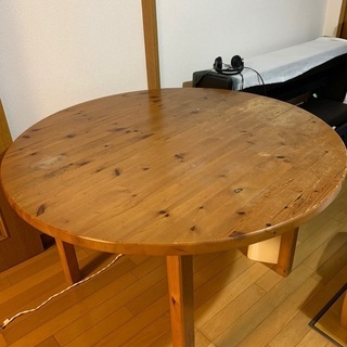 拡張OK 木製ダイニングテーブル　直径119cm 高さ73.5cm