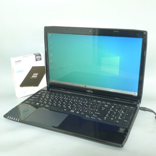 送料無料 新品SSD240GB 1台限定 ノートPC 中古良品 15.6型 富士通 AH45/R 第4世代Core i3 4GB BD-RE 無線 Bluetooth カメラ Windows10 Office