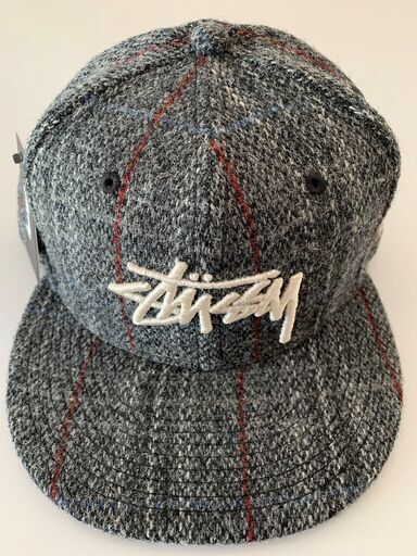 帽子 Stussy Stock Harris Tweed New Era Cap Charcoal