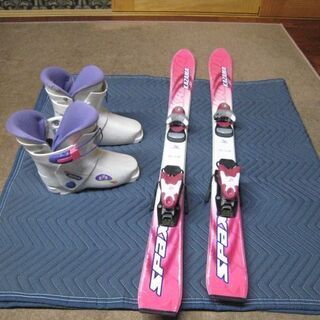 スキー　 KAZAMA　 カザマ　ピンク１１０㎝　靴２０㎝　セット