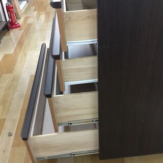 ニトリ 6段チェスト ナチュラル×ブラック 【トレファク岸和田店】