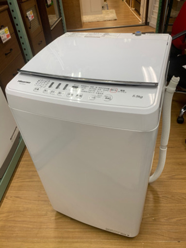【リサイクルショップ八光　安心の3か月保証　配達・設置OK】ハイセンス 全自動洗濯機 （洗濯5.5kg） HW-G55A-W ホワイト 　2019年製