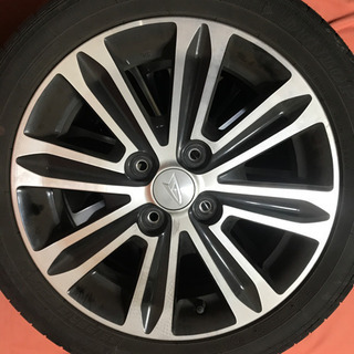 ENASAVE 165/55R15 ダイハツ純正アルミホイール付4本セット 人気のポリッシュ夏タイヤ