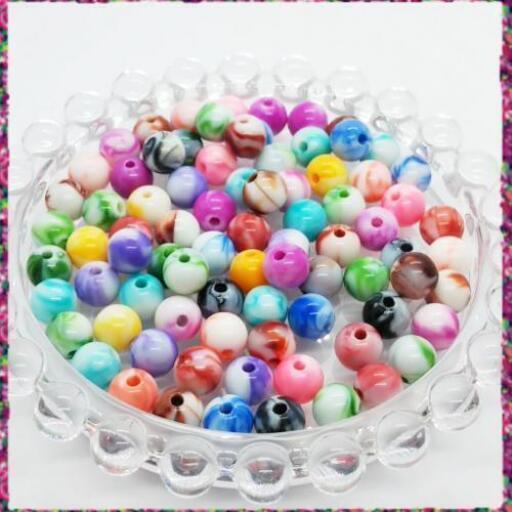 No 450 8 80個 天然石風アクリルボールビーズ マーブルビーズ Rina Runa 沖縄のその他の中古あげます 譲ります ジモティーで不用品の処分
