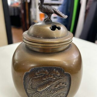 高岡銅器　四方間鳥瑞鳥 香炉