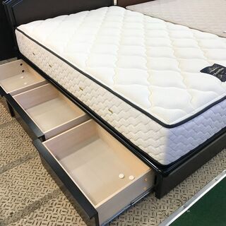 フランスベッド　セミダブルベッド　引出収納　シルバー1600Pサポートマットレス