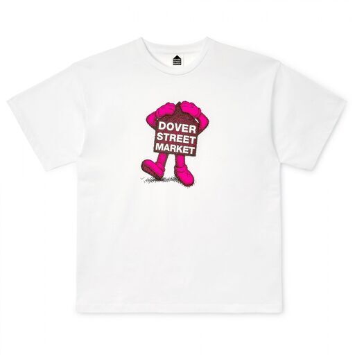 Fluro Rebellion Kaws (カウズ) x Dover Street Market T-Shirt Pink