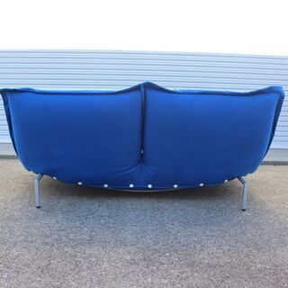 T058)ligne roset/リーンロゼ ロゼカラン ブルー 2シーターソファ/2人掛けソファ