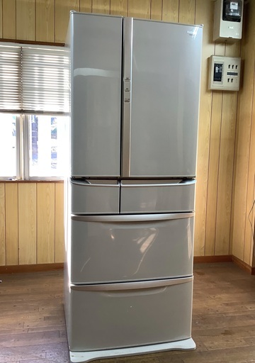 ナショナル　大型冷蔵庫　495L 6ドア NR-F501TM-H クリアグレー　自動製氷機付き