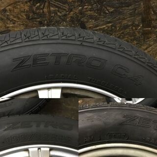 【ZETRO C4 155/65R13】夏タイヤ【ZELERNA 社外 13インチ 4J4HPCD100+43】2017年製 バリ溝 ムーブ ワゴンR ミラ等　(TC280) クレジットカード QR決済可能