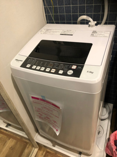 美品【Hisense】 全自動洗濯機5.5㎏　使用期間:半年