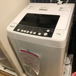 美品【Hisense】 全自動洗濯機5.5㎏　使用期間:半年