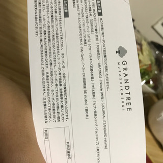 グランツリー 武蔵小杉プレミアム付きお買い物クーポン【未使用】3セット