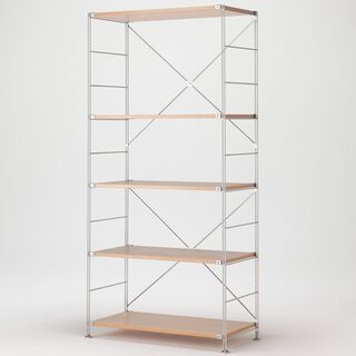削除済み]無印良品 ステンレスユニットシェルフ・オーク材棚セット