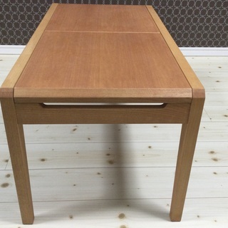 天然木　木製　伸縮式ローテーブル