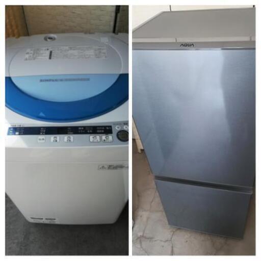 年末特価【送料・設置無料】美品セット⭐シャープ洗濯機5.5kg＋アクア冷蔵庫126L⭐