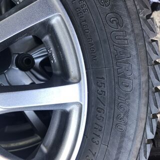 激安バリ山13インチアルミホイル・スタッドレスタイヤセット、軽自動車用、取り付け無料 155/65/13　ヨコハマタイヤ