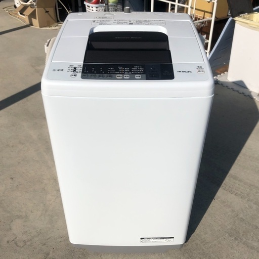 【超美品】2015年製 日立全自動洗濯機 白い約束「NW-6WY」6kg
