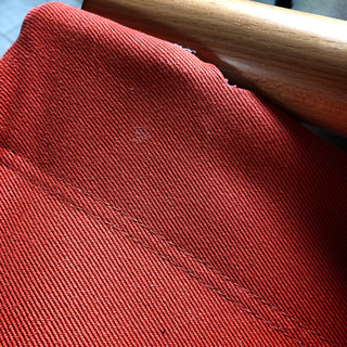 ニーチェアエックス ナチュラル／レンガ  オレンジ　オットマンセット