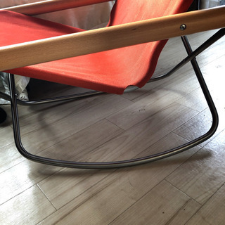 ニーチェアエックス ナチュラル／レンガ  オレンジ　オットマンセット