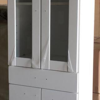 引取希望　新品　60cm幅の食器棚（ホワイト）キッチンボード カ...