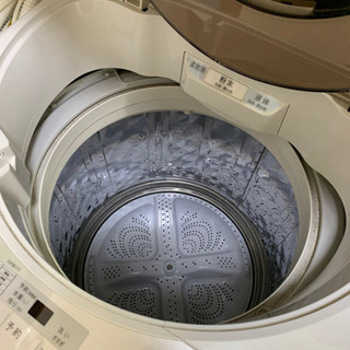 シャープ SHARP 全自動洗濯機 穴なし槽 ブラウン系 インバーター搭載