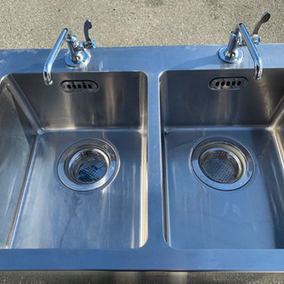 ☆中古品 マルゼン 2槽シンク 900x600x800☆