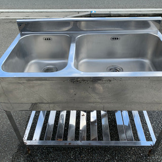 ☆中古品 2槽シンクサイズ:1000x550x800mm☆