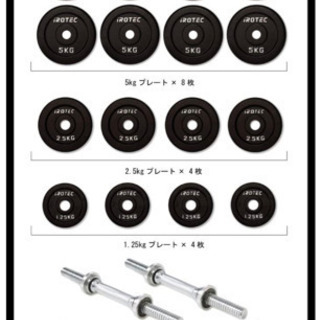 アイロテック 可変式ダンベル 60kgセット【腹筋ローラー付】
