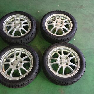 ブリジストン スタッドレスタイヤアルミホイール付き 165/55R14 4本