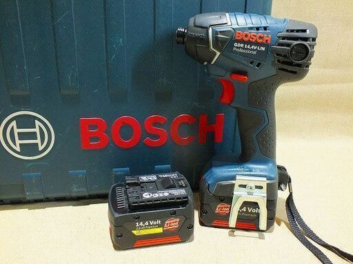 【苫小牧バナナ】動作品 BOSCH/ボッシュ GDR-14.4V-LIN インパクトドライバー フルセット DIY 電動工具 バッテリー2個♪