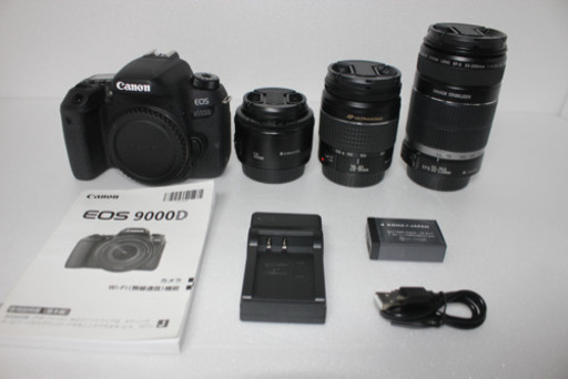 キャノン Canon EOS 9000D 標準＆望遠＆単焦点トリプルレンズセット