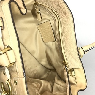 COACH オールドコーチ アイボリーエンボスレザー肩かけショルダー