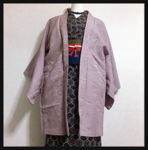 着物 羽織り 藤色 パープルピンク系 和服 和柄