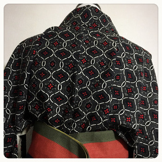 アンティーク着物 アジアン和エスニック 黒系 花柄 和服-ネイルチップニュアンスネイルマグネットビジュネイル結婚式ネイルフラワー