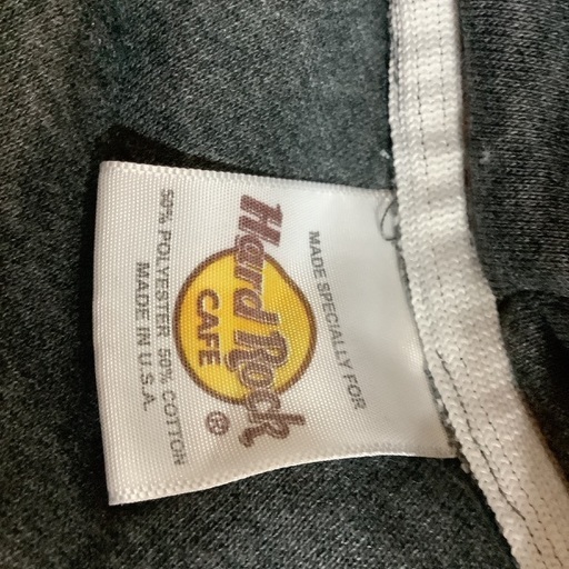 Hard Rock Cafe 刺繍ロゴパーカー　未使用品　チャコールグレー　M~L