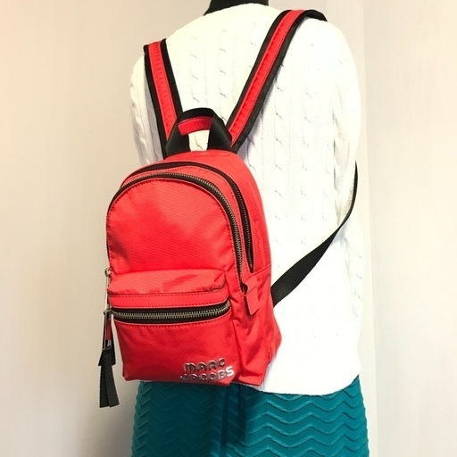 MJ マークジェイコブス オレンジナイロン ミニリュック　スナップショット
