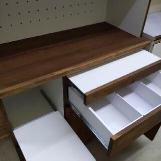 3面食器棚 レンジボード ウォールナット スチーム対応 99×39×182cm 1230-03