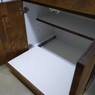 3面食器棚 レンジボード ウォールナット スチーム対応 99×39×182cm 1230-03
