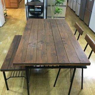 極美品 東馬 大川家具 ダイニング4点セット Kelt 天然木 レトロ ヴィンテージStyle 古木