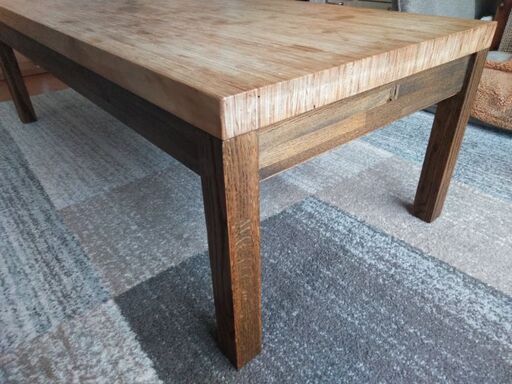 至急 大工手作り 無垢材 ローテーブル ふじ 中の島のテーブル 座卓 ローテーブル の中古あげます 譲ります ジモティーで不用品の処分
