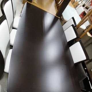 NITORI/ニトリ ダイニングテーブル 7点セット DBR ラグーンNV180  テーブル／チェア×6【ユーズドユーズ名古屋天白店】 J504