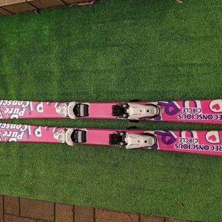 ジュニア用スキー板（約120 cm）（ピンク色）