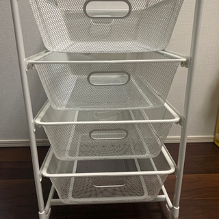 美品【IKEA】メッシュワゴン 4段　ALGOT アルゴート