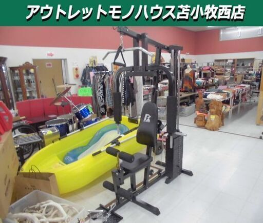 健康器具 FIGHTINGROAD フィットネスマシン DXホームジム 幅105x奥行190x高197㎝ ウェイト100kg ブラック 苫小牧西店