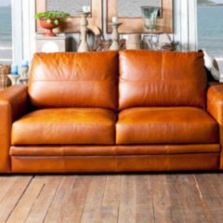 値下げ　新品同様品　定価20万円　ソファー　総皮張り　オイルレザー　2人掛け