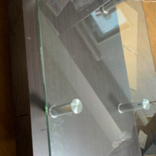 【無料】ガラス製ローテーブル（センターテーブル）引き出し付き