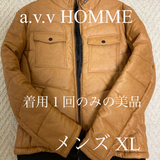 【ネット決済】アーヴェヴェ HOMME フェイクレザージャケット XL