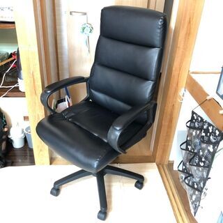 ニトリ ビジネスチェア 社長椅子 合成皮革 ブラック