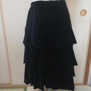 ベロアのスーツスカート黒　11号